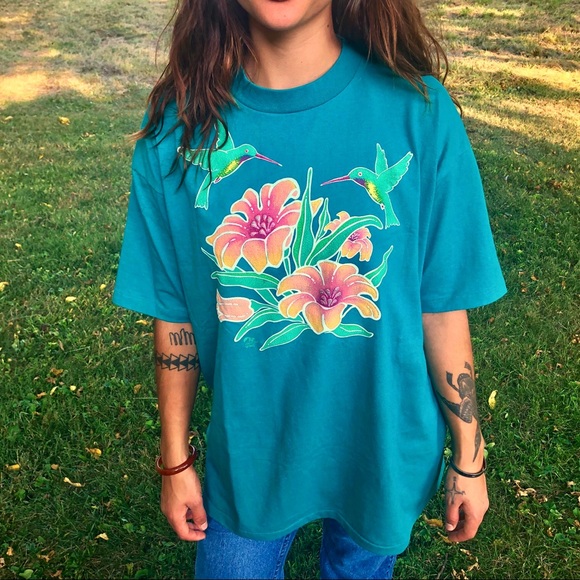 Vintage single stitch hummingbird t-shirt - Picture 3 of 8